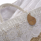 Borsa in erba con macrame', 60H30 cm