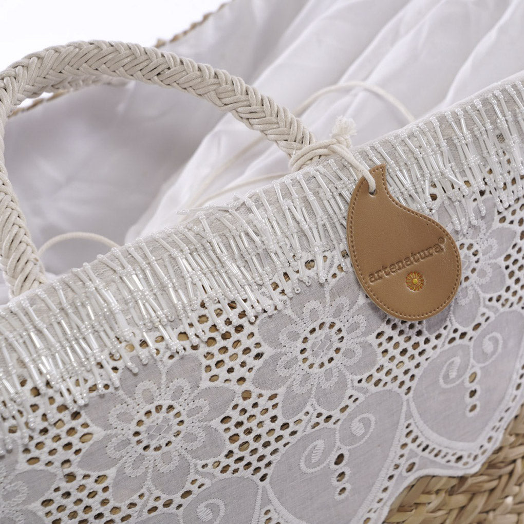 Borsa in erba con macrame', 60H30 cm