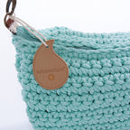 Borsetta a tracolla in cotone all'uncinetto con zip, 25x15 cm