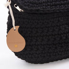 Borsetta a tracolla in cotone all'uncinetto con zip, 25x15 cm