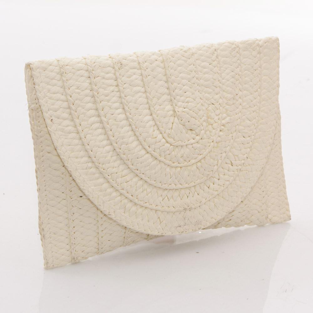 Pochette bianca in fibre naturali, 25H17 cm (kit da 3)