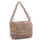 Borsa in poliestere tortora sfumato, 20x16 cm