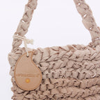 Borsa in poliestere tortora sfumato, 20x16 cm