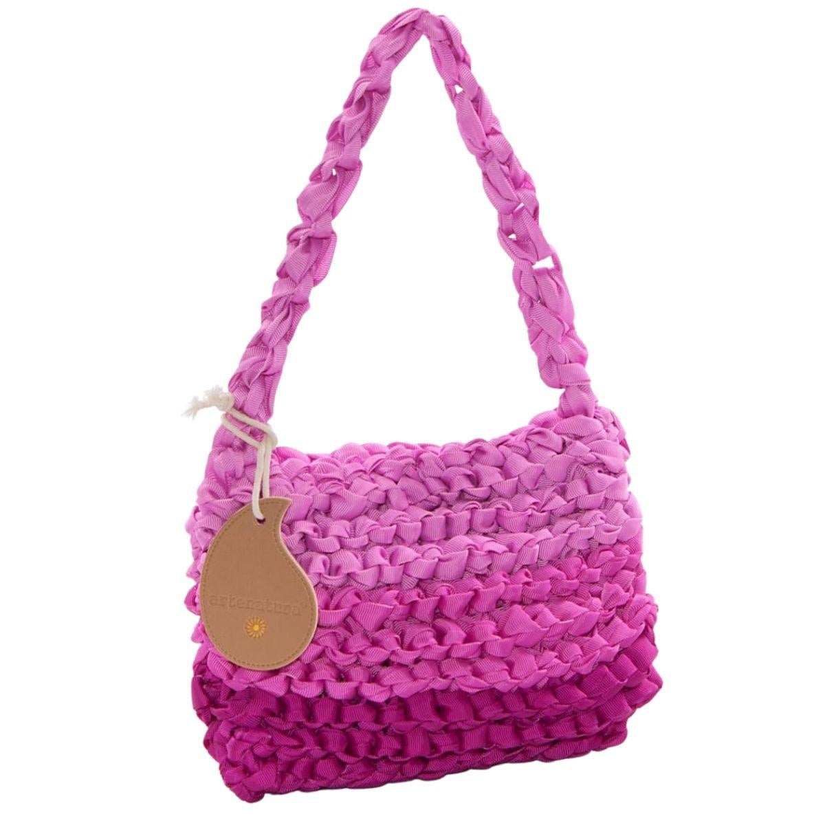 Borsetta a spalla rosa sfumato con chiusura magnetica, 20x16 cm