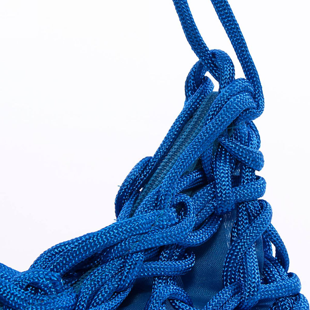 Borsa a spalla intrecciata a rete con zip, 30x18 cm