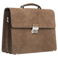 Borsa portadocumenti in pelle nabuk sabbia, 42x13H31 cm