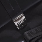 Cartella portadocumenti Oxford in pelle e tessuto nero, 42x31H12 cm