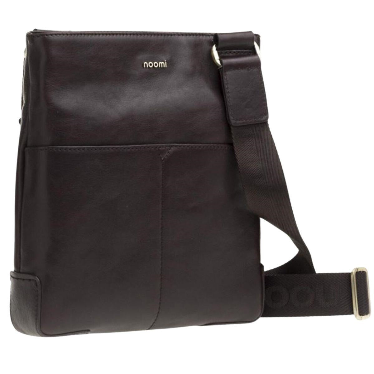 Borsa a tracolla da uomo in pelle testa di moro, 22,5x5x26 cm
