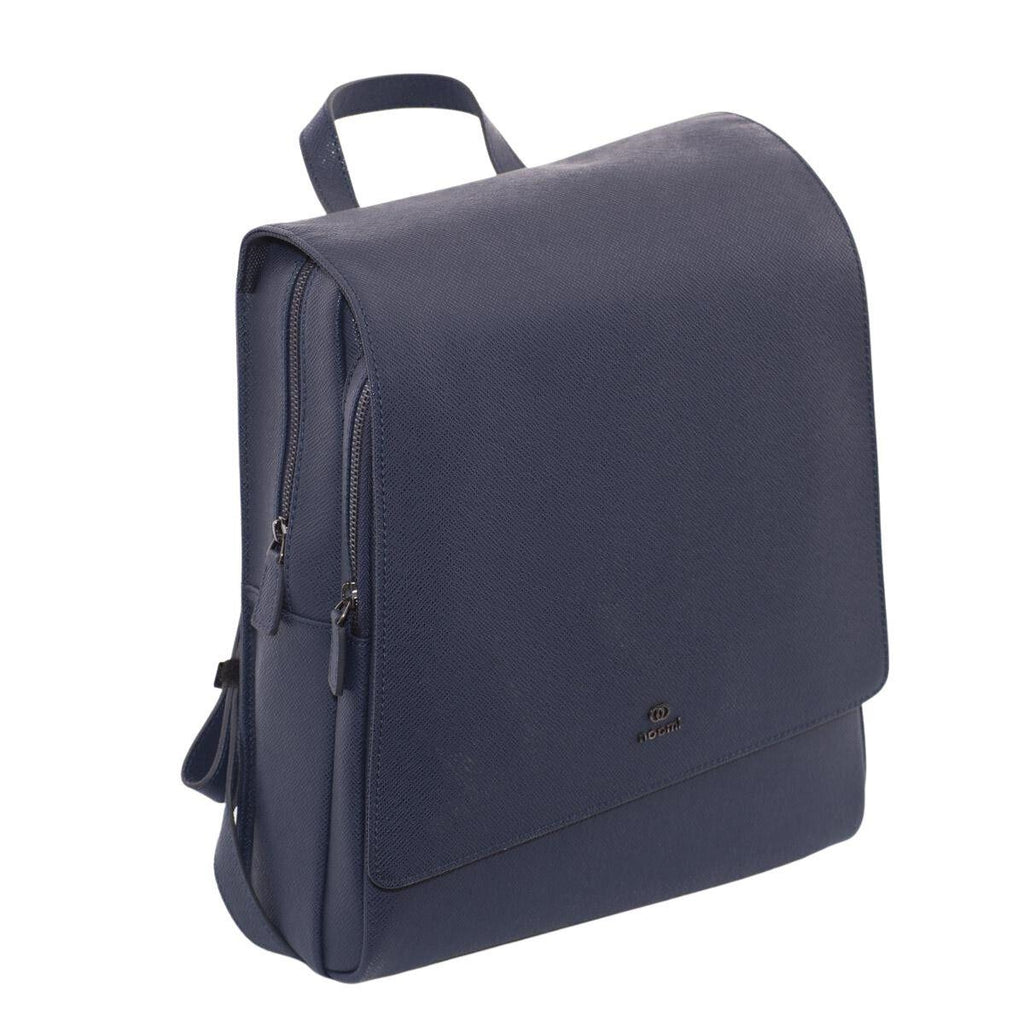 Zaino blu in pelle City Pack, 30x11H37 cm