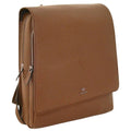 Zaino in pelle cuoio con pattina, 30x11x37 cm