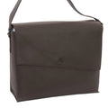 Borsa messenger in pelle marrone con patta magnetica, 36x10x30 cm