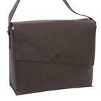 Borsa messenger in pelle marrone con patta magnetica, 36x10x30 cm
