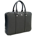 Borsa portacomputer in pelle nera con tracolla, 38x7,5x29 cm