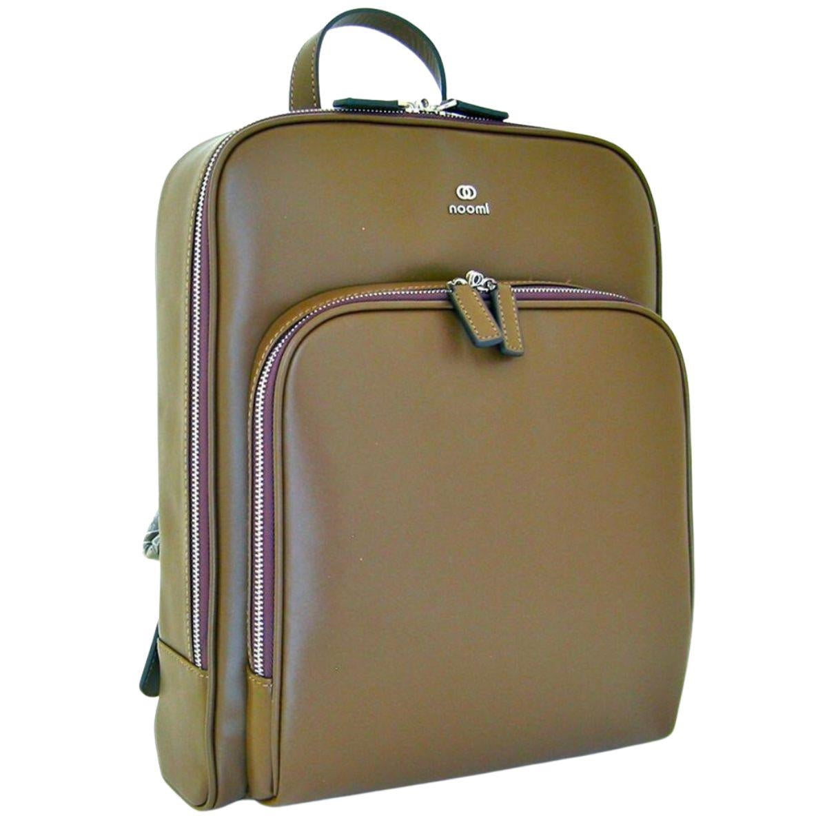 Zaino in pelle con tasca frontale e maniglia, 30x12x36 cm