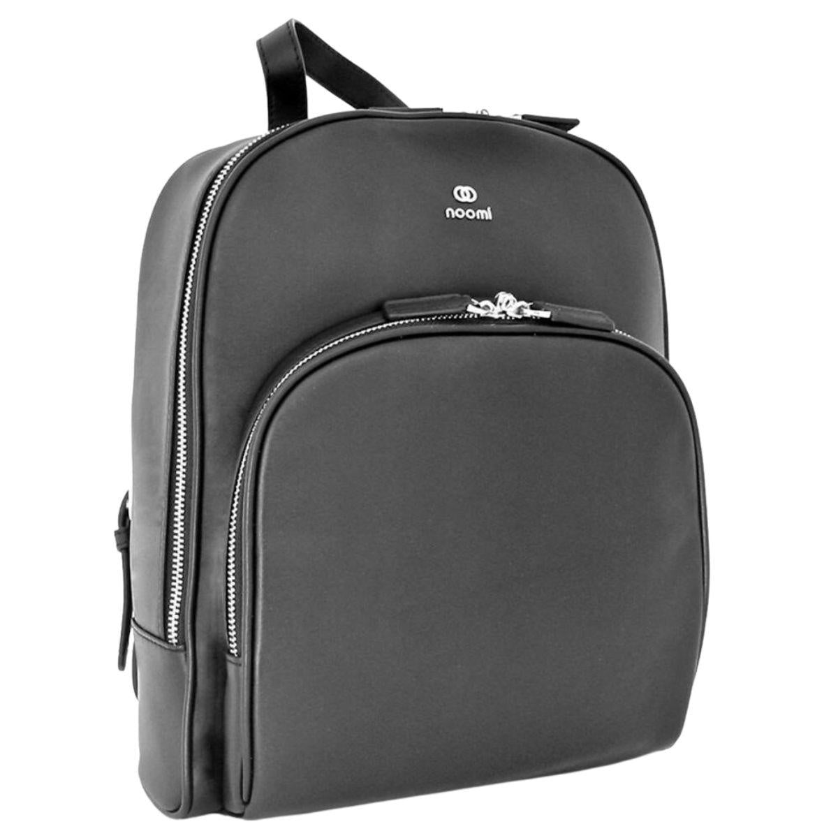 Zaino in pelle arrotondato con tasca frontale e maniglia, 32x12x27 cm