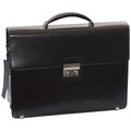 Cartella nera in pelle liscia King, 42x12x31 cm