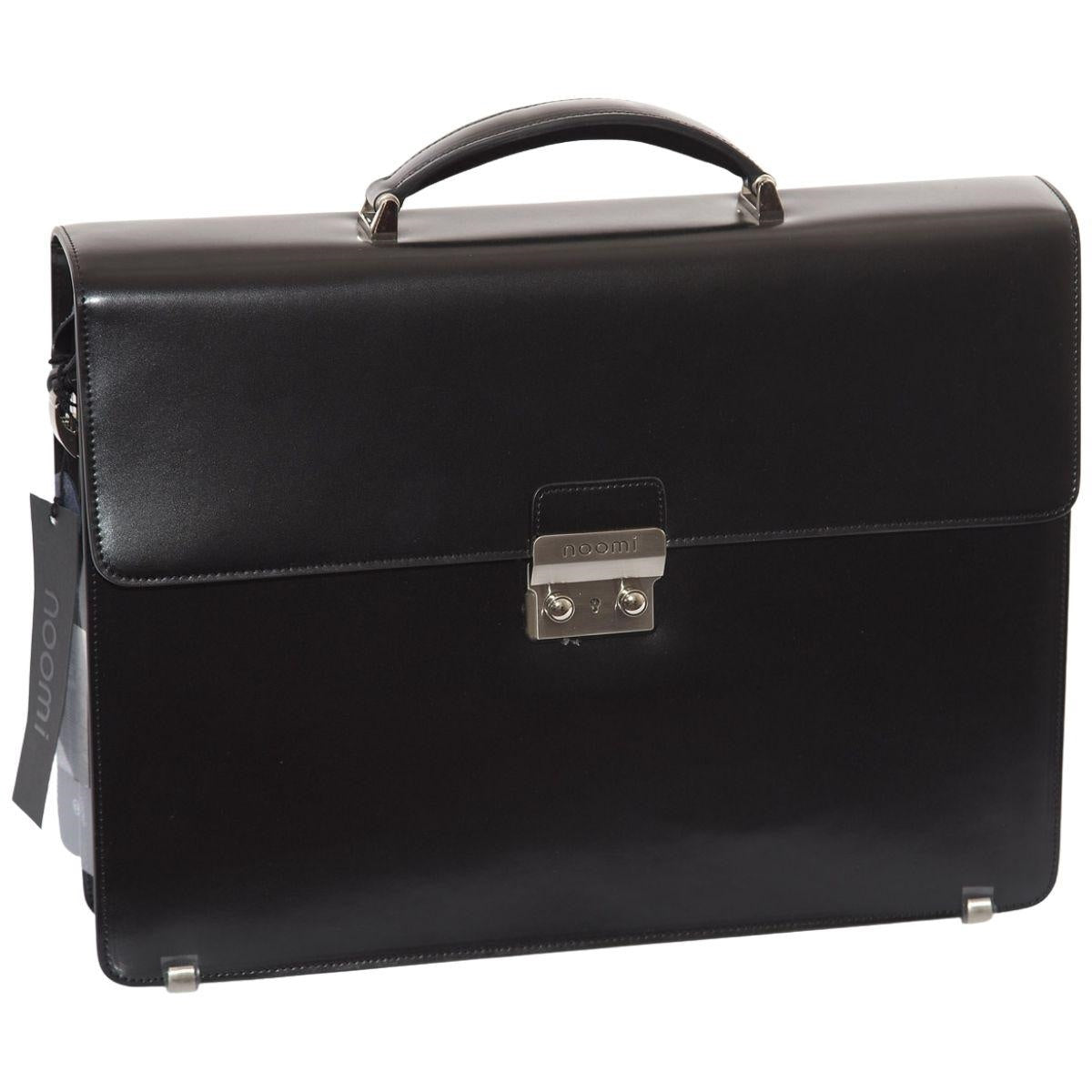 Cartella nera in pelle liscia King, 42x12x31 cm