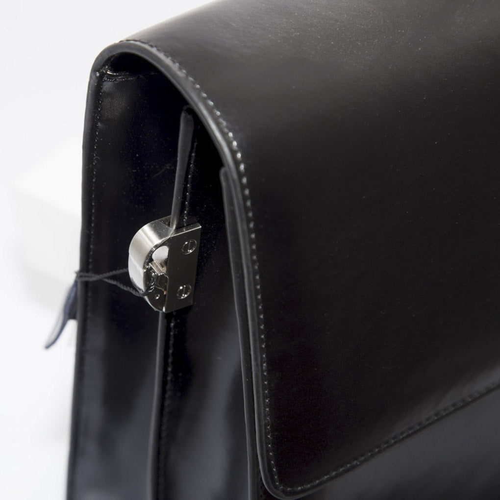 Cartella nera in pelle liscia King, 42x12x31 cm