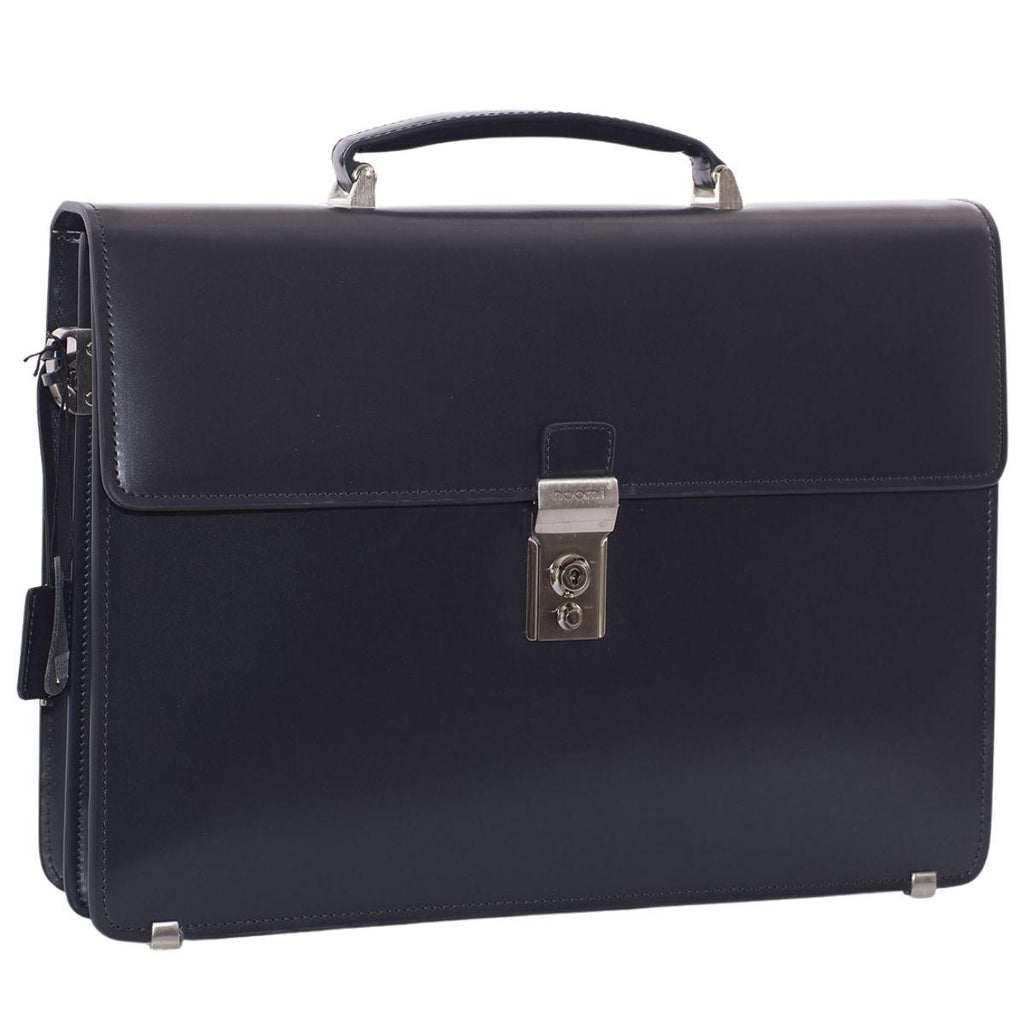 Cartella Queen in pelle blu, 39x8H30 cm