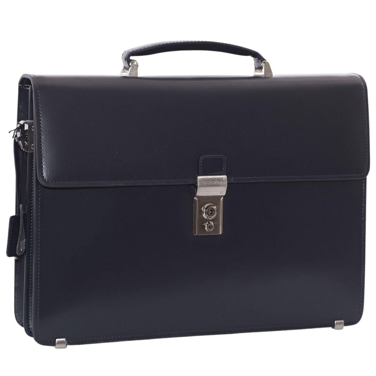 Cartella Queen in pelle blu, 39x8H30 cm