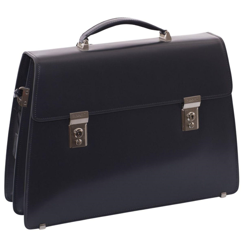 Cartella in pelle blu Kate, 44x12x32 cm