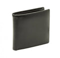 Portafoglio da uomo in pelle nera liscia, 11,5x9 cm