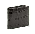 Portafoglio da uomo in pelle nera stampa cocco, 10,5x11 cm