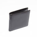 Portafoglio da uomo in pelle nera liscia, 10,5x11 cm