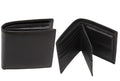 Portafoglio da uomo in pelle nera liscia con portamonete, 10,5x11 cm