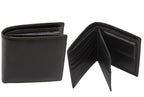 Portafoglio da uomo in pelle nera liscia con portamonete, 10,5x11 cm