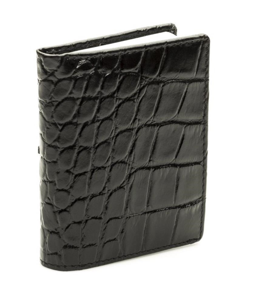 Portacarte in pelle nera, 12,5x9 cm