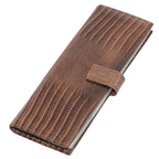 Portacarte in pelle marrone, 8x21 cm