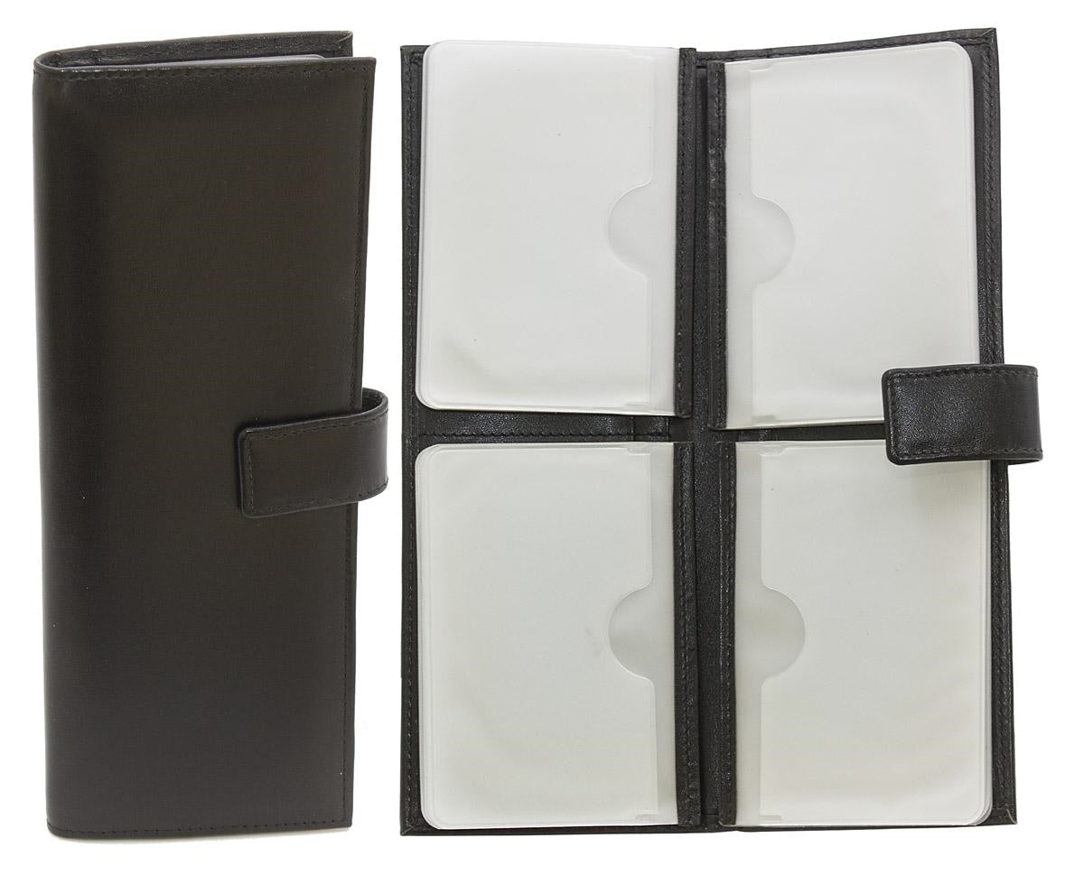 Portacarte in pelle nera, 8x21 cm