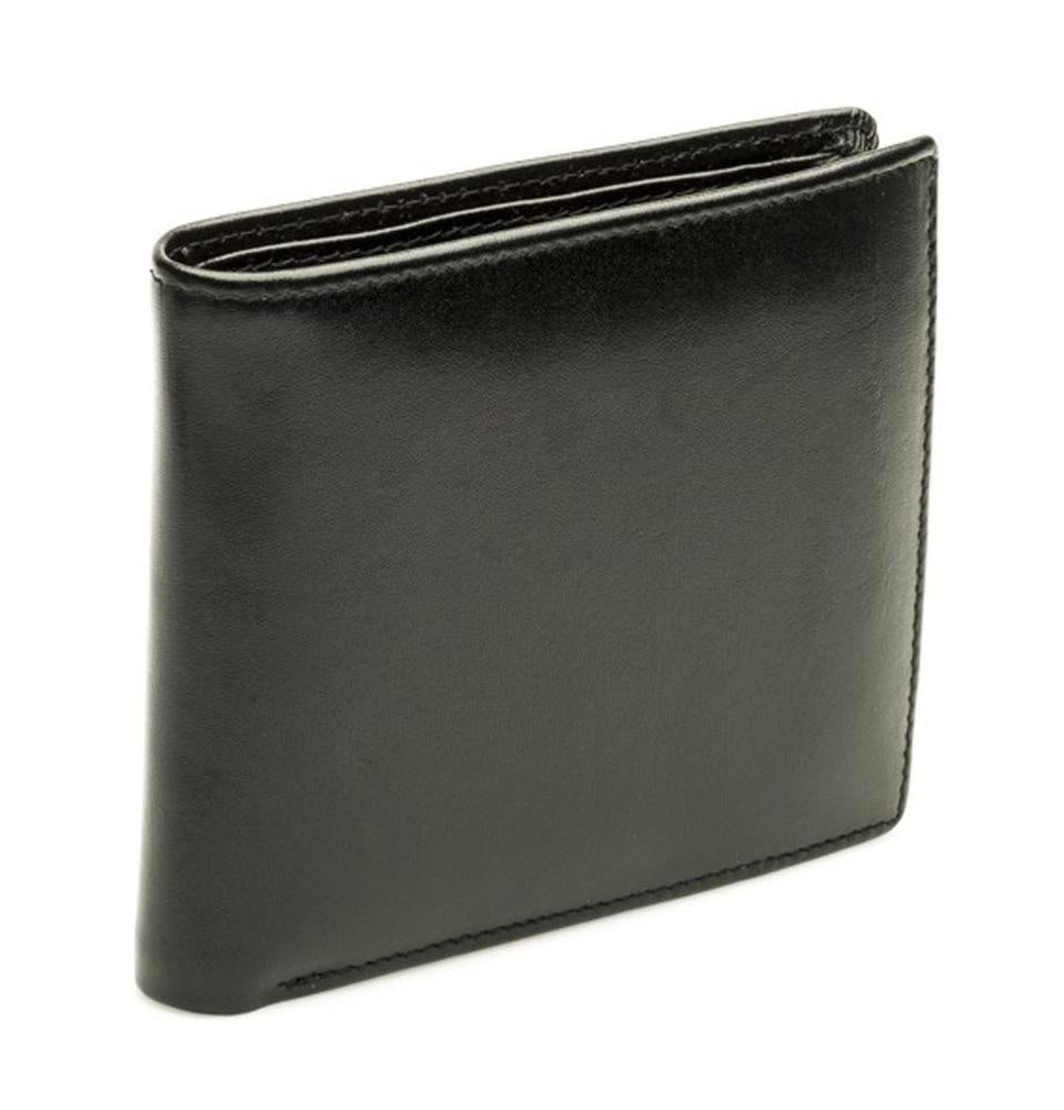 Portafoglio da uomo nero in pelle, 10,5x9,5 cm