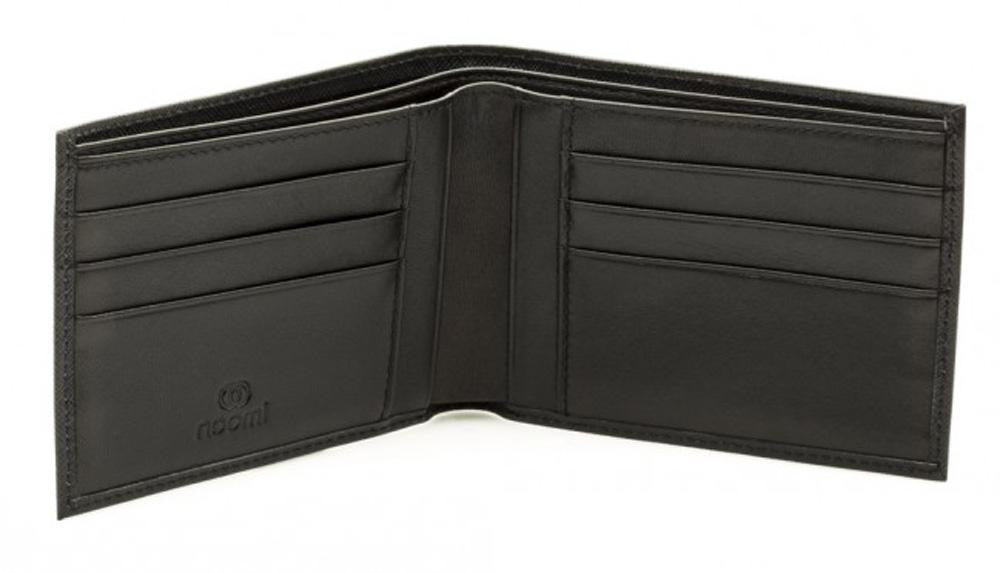Portafoglio da uomo in pelle nera, 10,5x9,5 cm