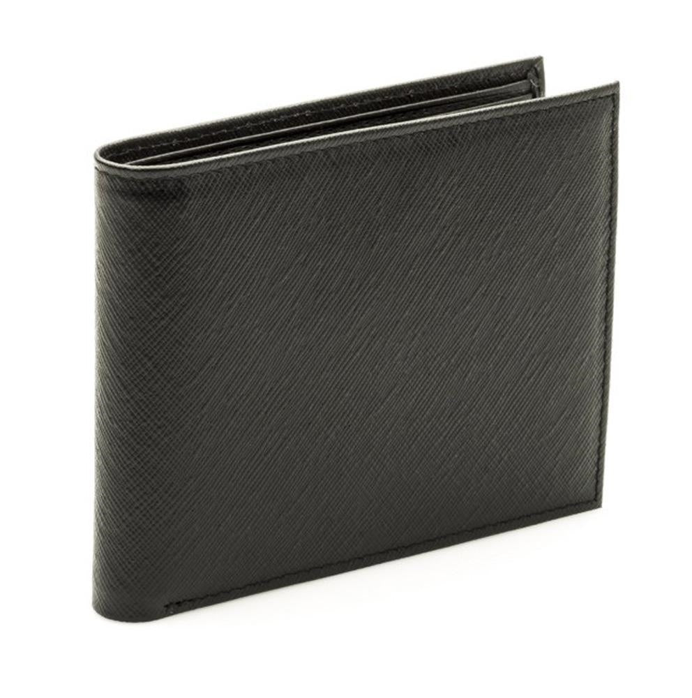 Portafoglio nero in pelle, 10,5x9,5 cm