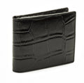 Portacarte in pelle nera con bottone, 12x9,5 cm