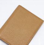 Portacarte senape in pelle, 8x10,5 cm