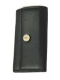 Portachiavi nero in pelle, 7x10 cm