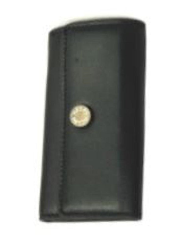 Portachiavi nero in pelle, 7x10 cm