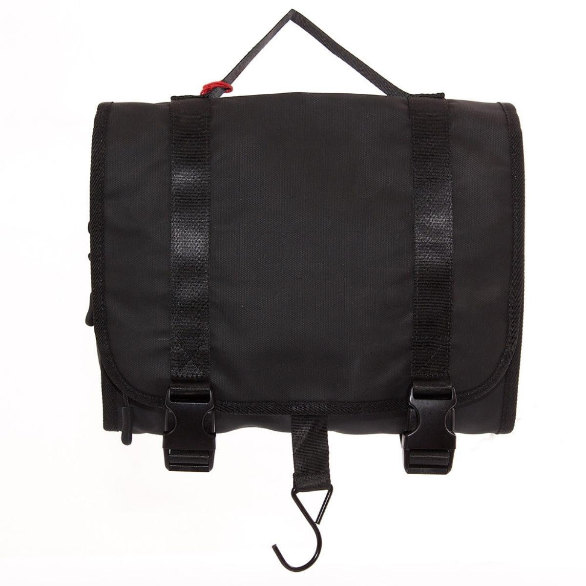Beauty case da viaggio da appendere in nylon impermeabile nero, 28x7x22 cm