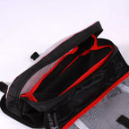 Beauty case da viaggio da appendere in nylon impermeabile nero, 28x7x22 cm
