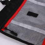 Beauty case da viaggio da appendere in nylon impermeabile nero, 28x7x22 cm