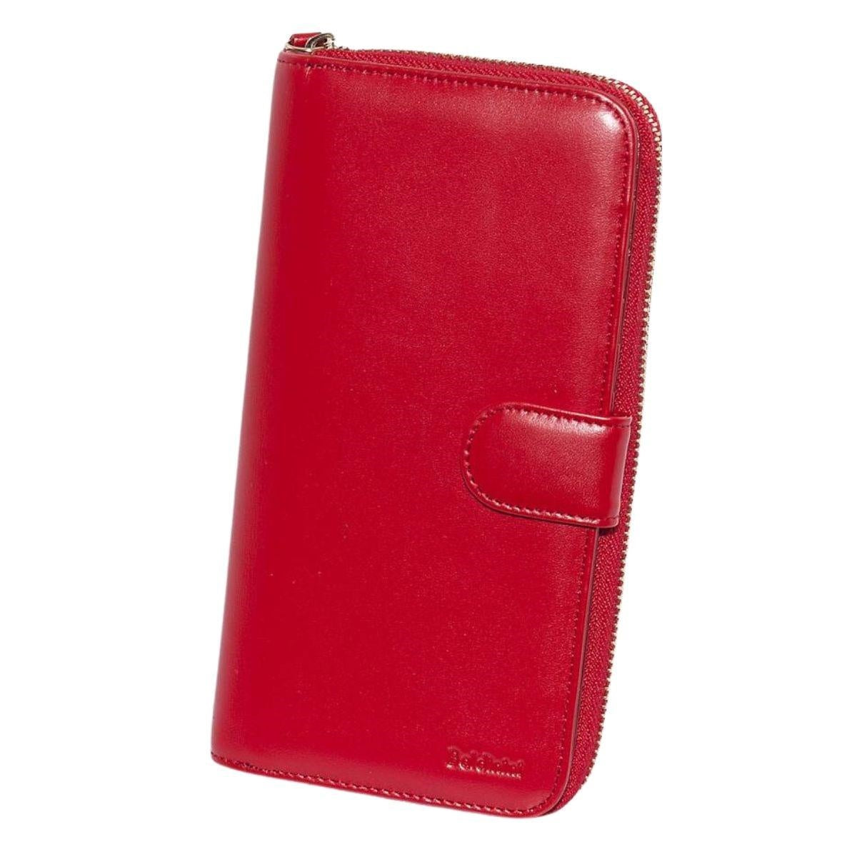 Portafoglio in pelle rossa, 20x12x3 cm