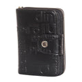 Portafogli da donna in pelle nera, 10,5H12 cm