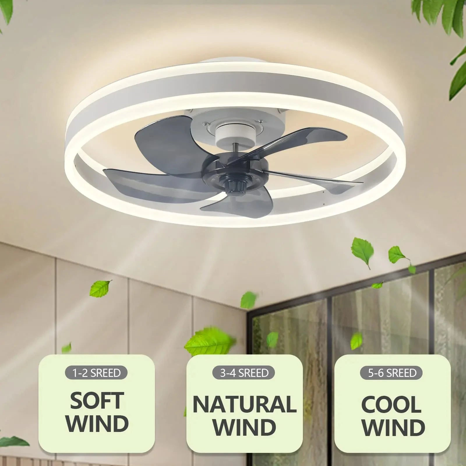 Ventilatore da Soffitto Intelligente con Luce e APP