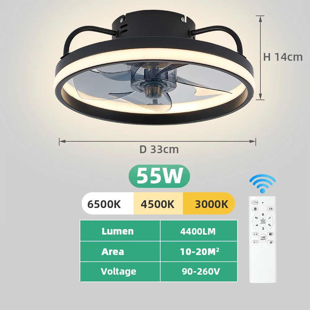 Ventilatore da Soffitto Intelligente con Luce e APP
