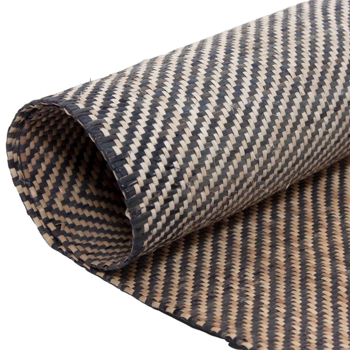 Stuoia in rattan bicolore nero e naturale, 48x125 cm (kit da 5)