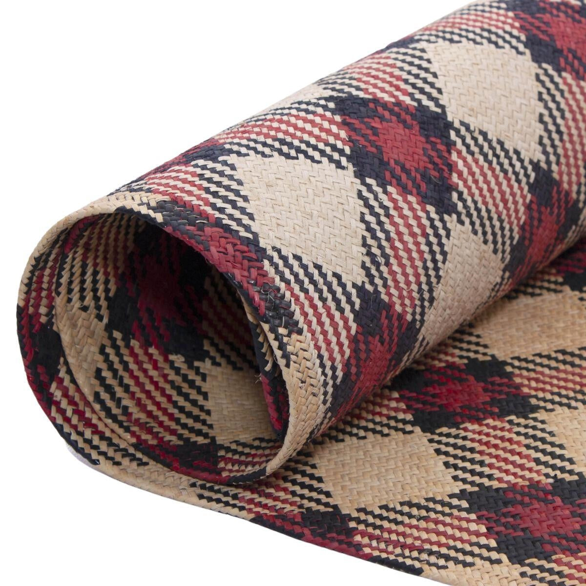 Stuoia in rattan a scacchi, 48x125 cm (kit da 5)