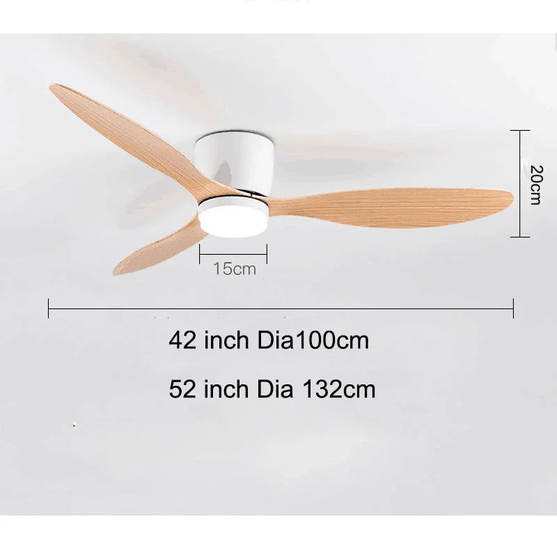 Ventilatori da soffitto da 42 pollici da 52 pollici con luci Ventilatori a motore CC a 3 colori a 6 velocità – foto 5